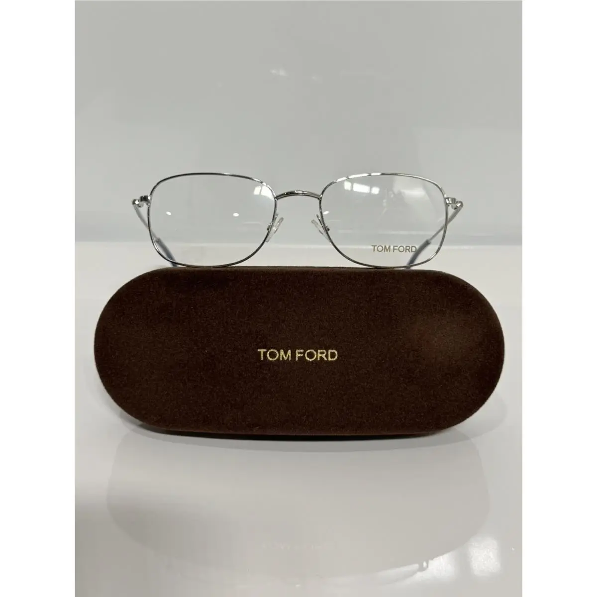 Tom Ford 5501 016 Shiny Silver Unisex Metal Eyeglasses 52mm