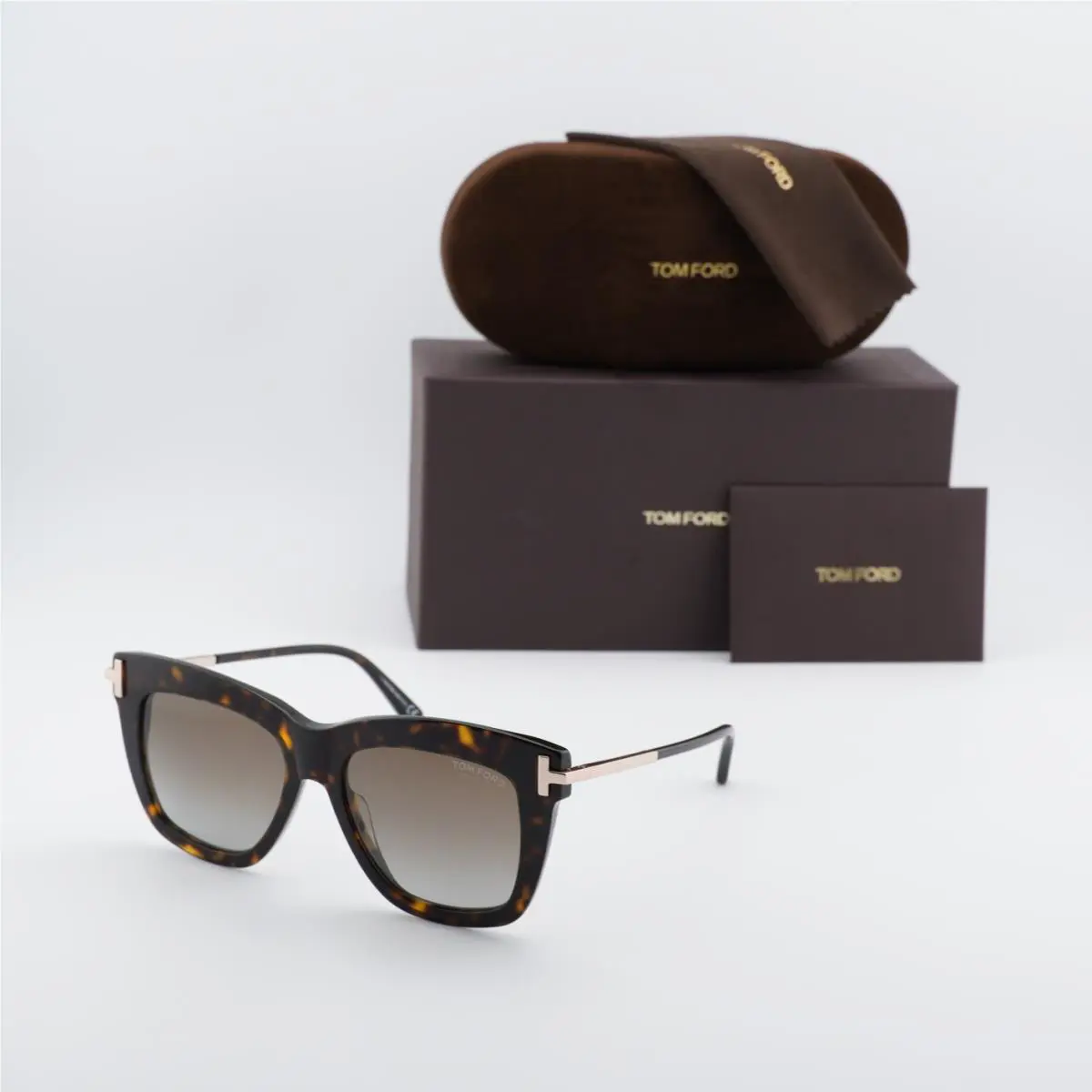 Tom Ford Dasha FT0822 52H Sunglasses Havana Frame Brown Polarized Lenses 52mm