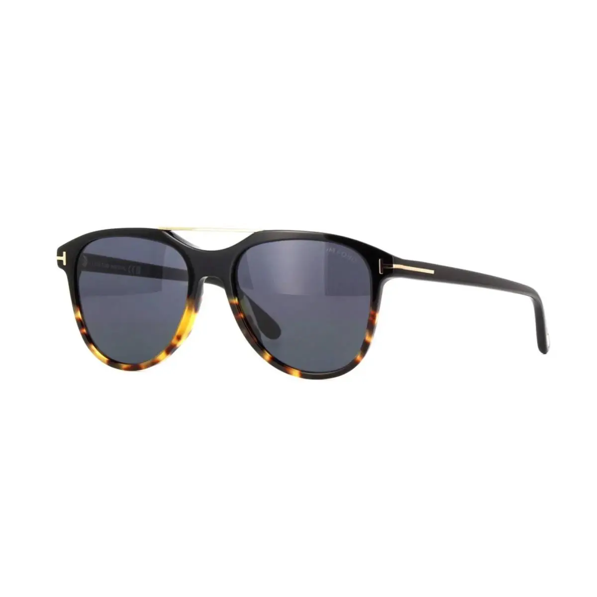 Tom Ford DAMIAN-02 FT 1098 Black and Havana/grey Blue 05A Sunglasses - Frame: Black And Havana, Lens: Grey Blue