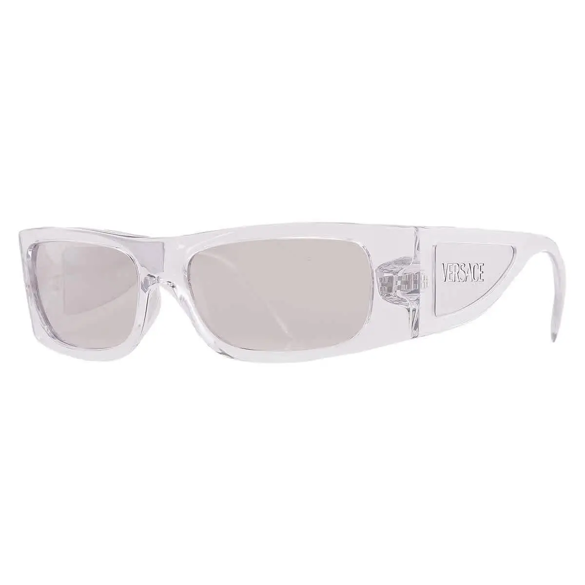 Versace Clear Mirror Silver Wrap Men`s Sunglasses VE4482 148/8V 57