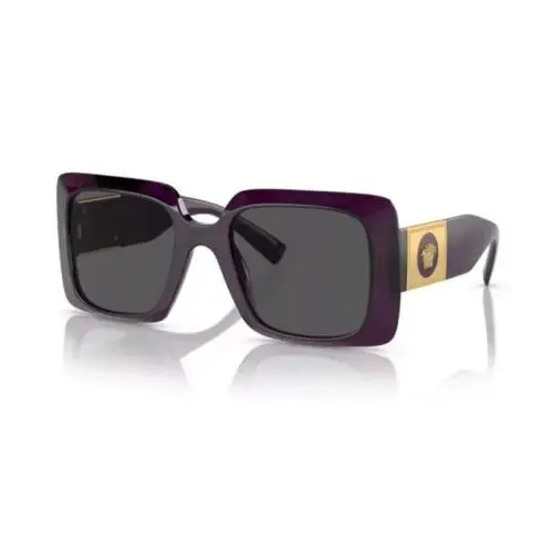Versace VE4405 538487 54 Purple/ Dark Grey Wide Rectangle Women`s Sunglasses