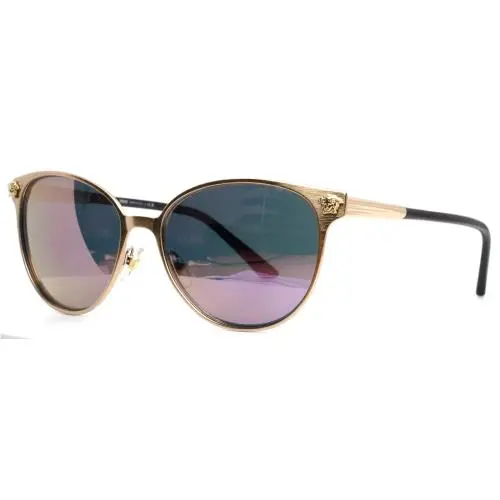 2168 1409/5R Gold Womens Oval Pink Mirror Sunglasses 57-16-140 by Versace