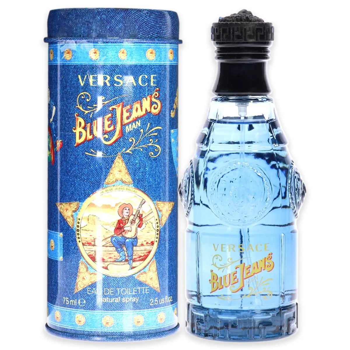 Pack of 2 Blue Jeans by Versace For Men - 2.5 oz Edt Spray
