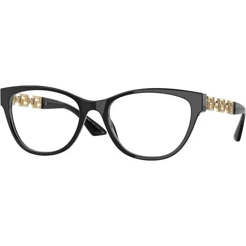 Versace VE 3292 GB1 Black Plastic Oval Eyeglasses 54mm