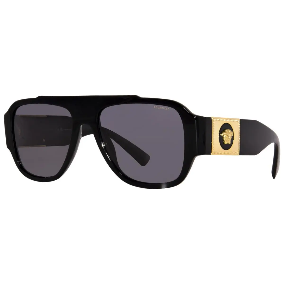VE4436U GB1/81 Sunglasses Men`s Black/polarized Grey Square Shape 57mm by Versace