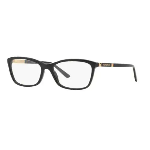 Versace 0VE3186 GB1 Black/gold 54mm Cat-eye Women`s Eyeglasses