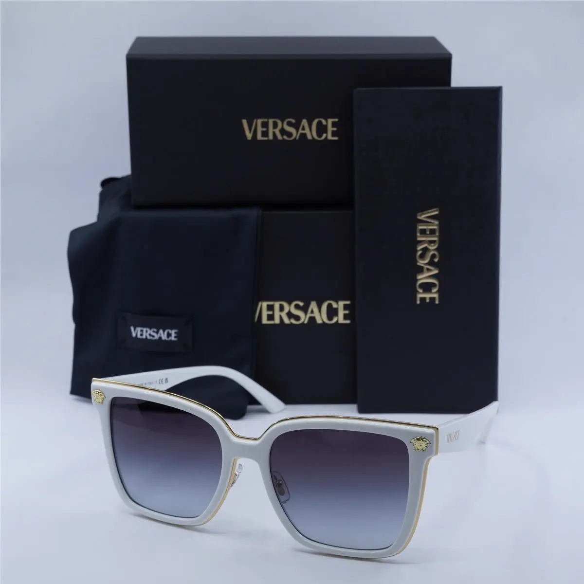 VE2278D 314/8G White/grey Gradient 58-19-150 Sunglasses by Versace