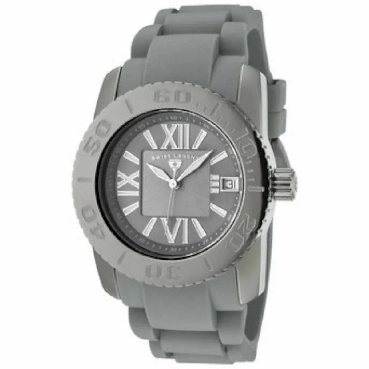 Swiss Legend SL-10114-GM-014 Women`s Commander Grey Textured Silicone Watch