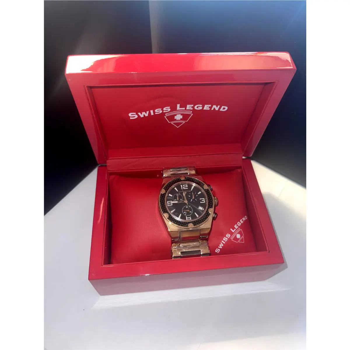 Chronograph Swiss Movement -  - Mens Watch - Gold/black by Swiss Legend