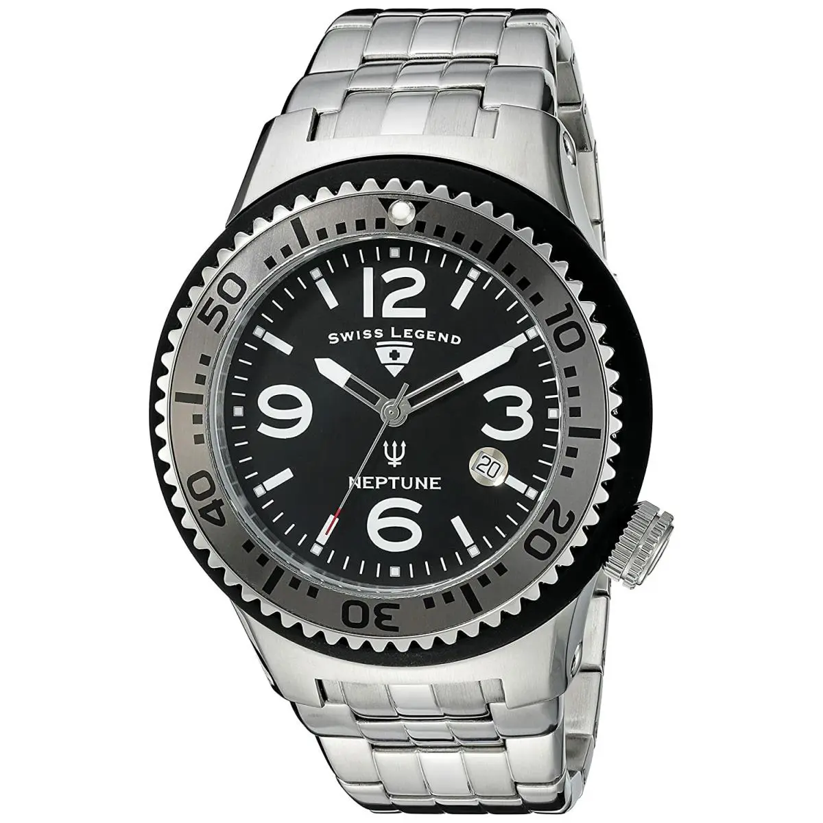 Swiss Legend 21848P-11-GRYB Neptune Force Stainless Steel Black Dial Men`s Watch