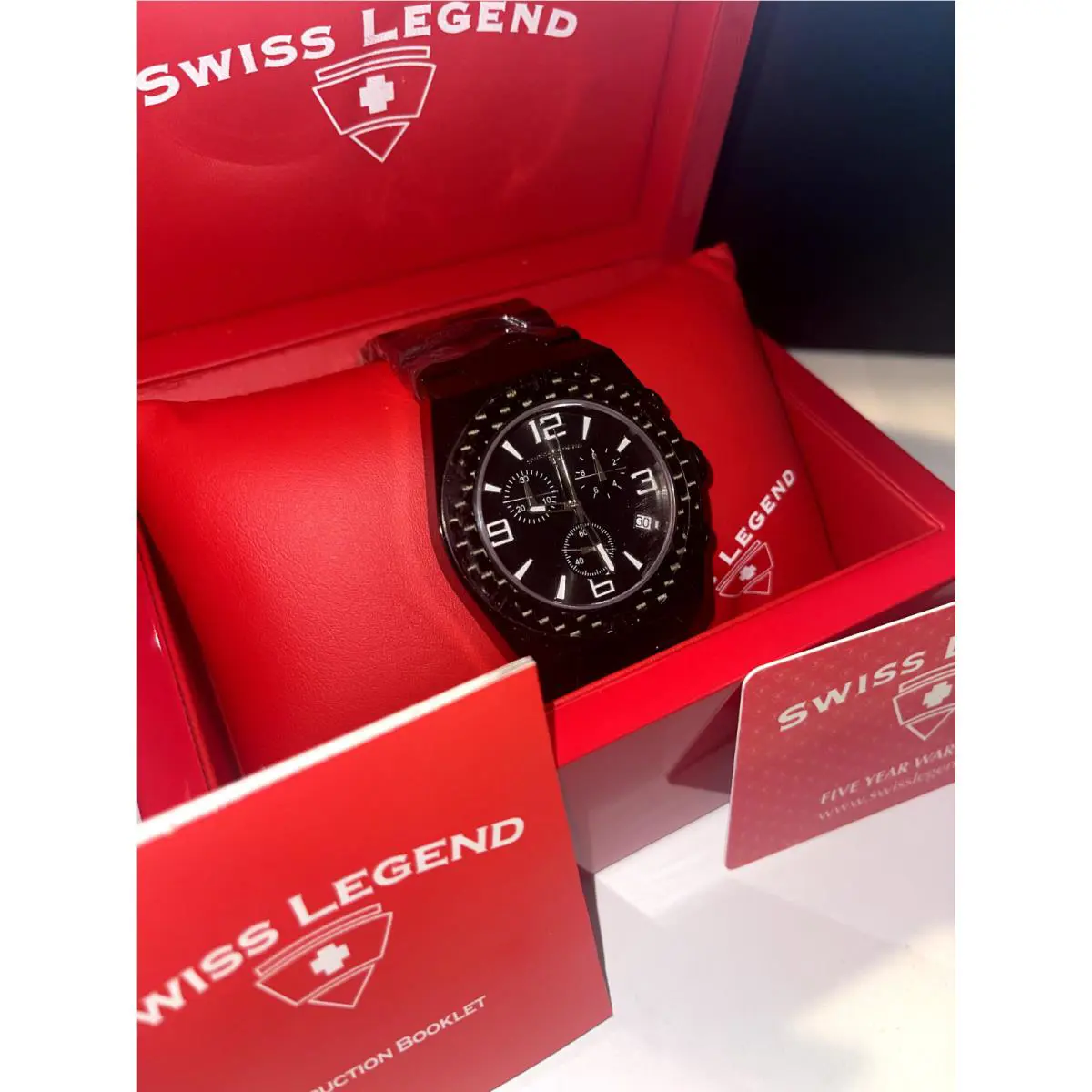 Chronograph Swiss Movement - Swiss Legend - Mens Watch - Black