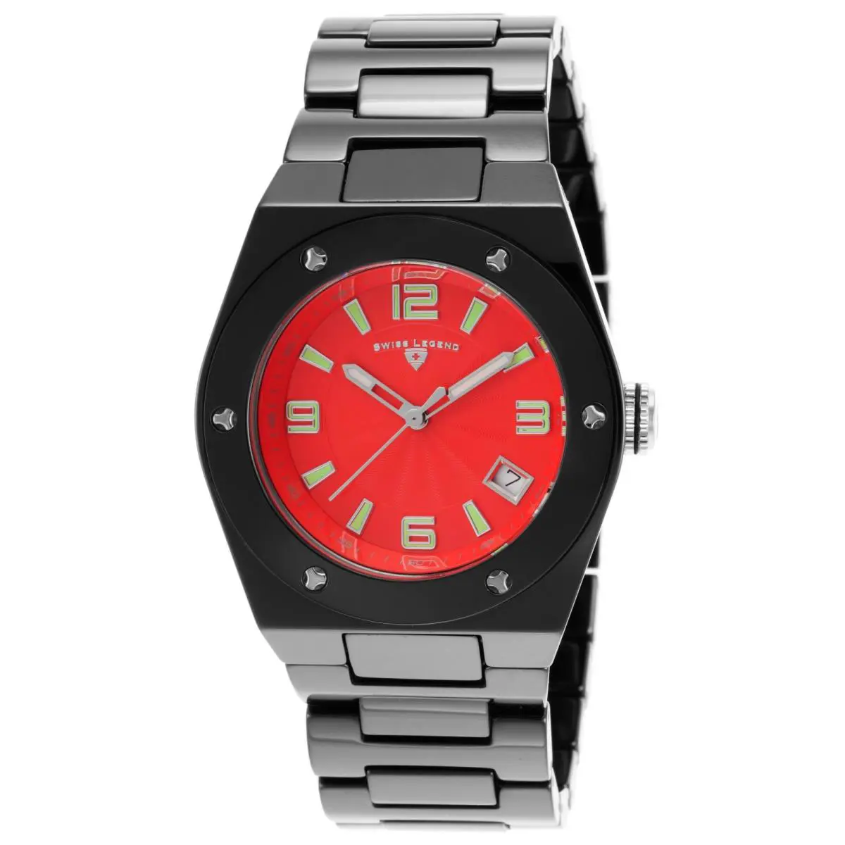 Swiss Legend Black Ceramic Red Dial Women`s Quartz Watch 10054-BKRTSA