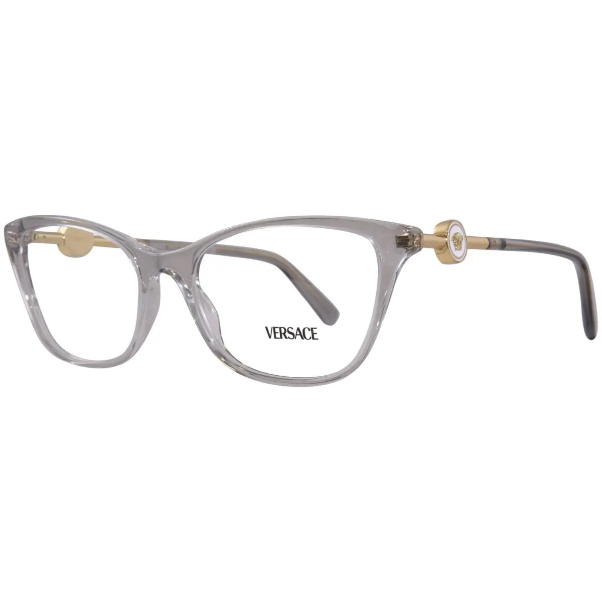 Versace VE3293 5305 Eyeglasses Women`s Transparent Grey Full Rim Cat Eye 55mm