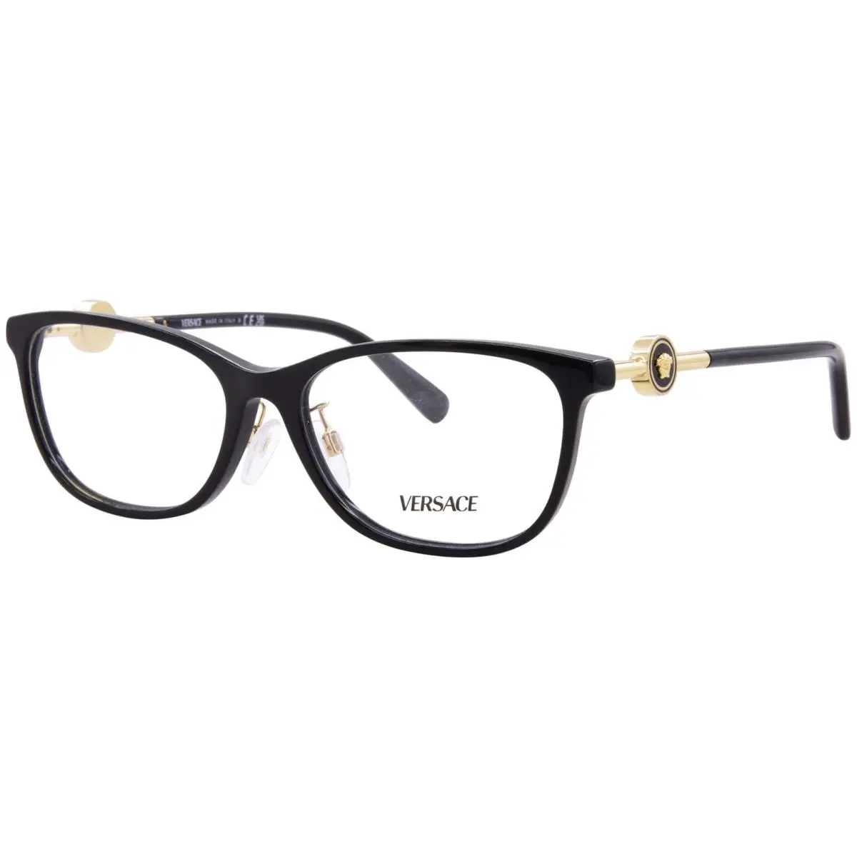 VE3297D GB1 Eyeglasses Frame Women`s Black/gold Full Rim Cat Eye 55mm by Versace