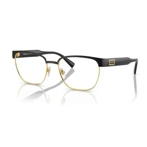 Versace VE1264 1436 Matte Black Gold Metal Men`s Eyeglasses 54mm