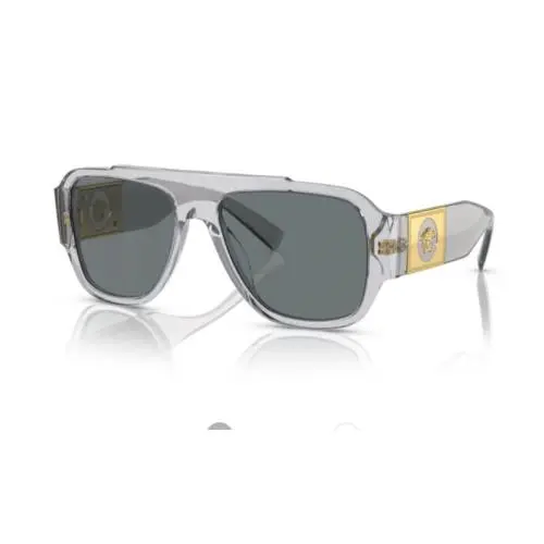 Versace 0VE4436U 530580 Grey/ Dark Blue Soft Rectangle Men`s Sunglasses