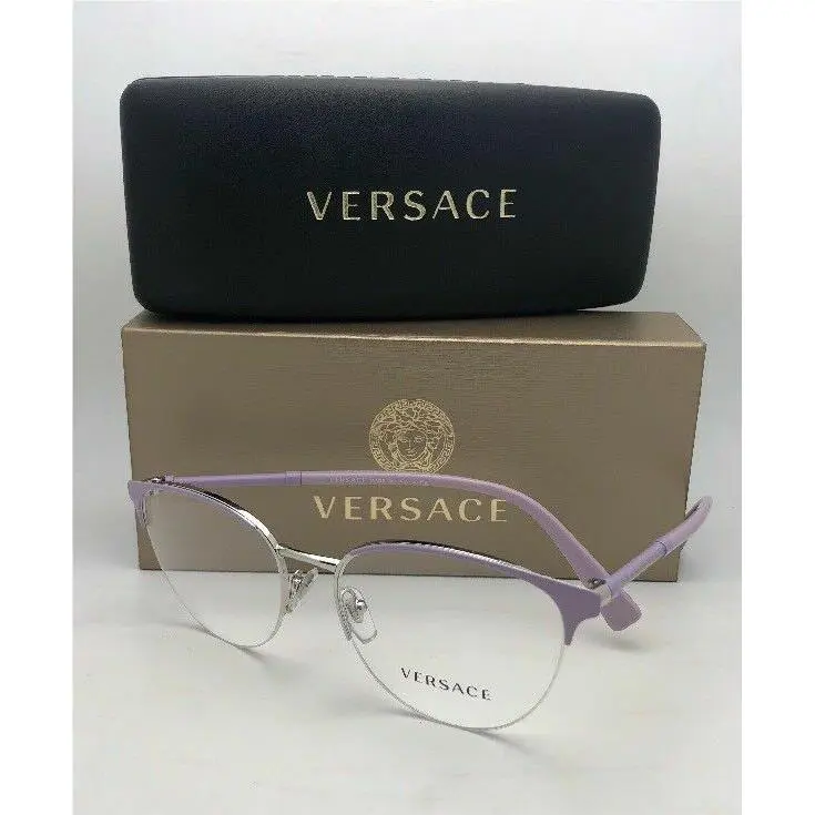 Versace Eyeglasses Mod. 1247 1000 52-17 140 Lilac Purple-silver Semi Rimless