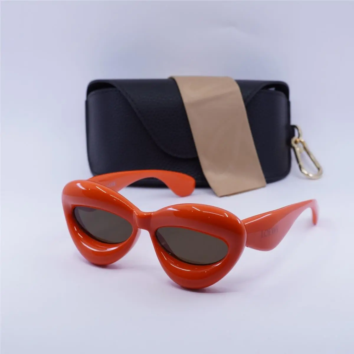 LW40097I 42E Shiny Orange/brown 55-16-145 Sunglasses by Loewe