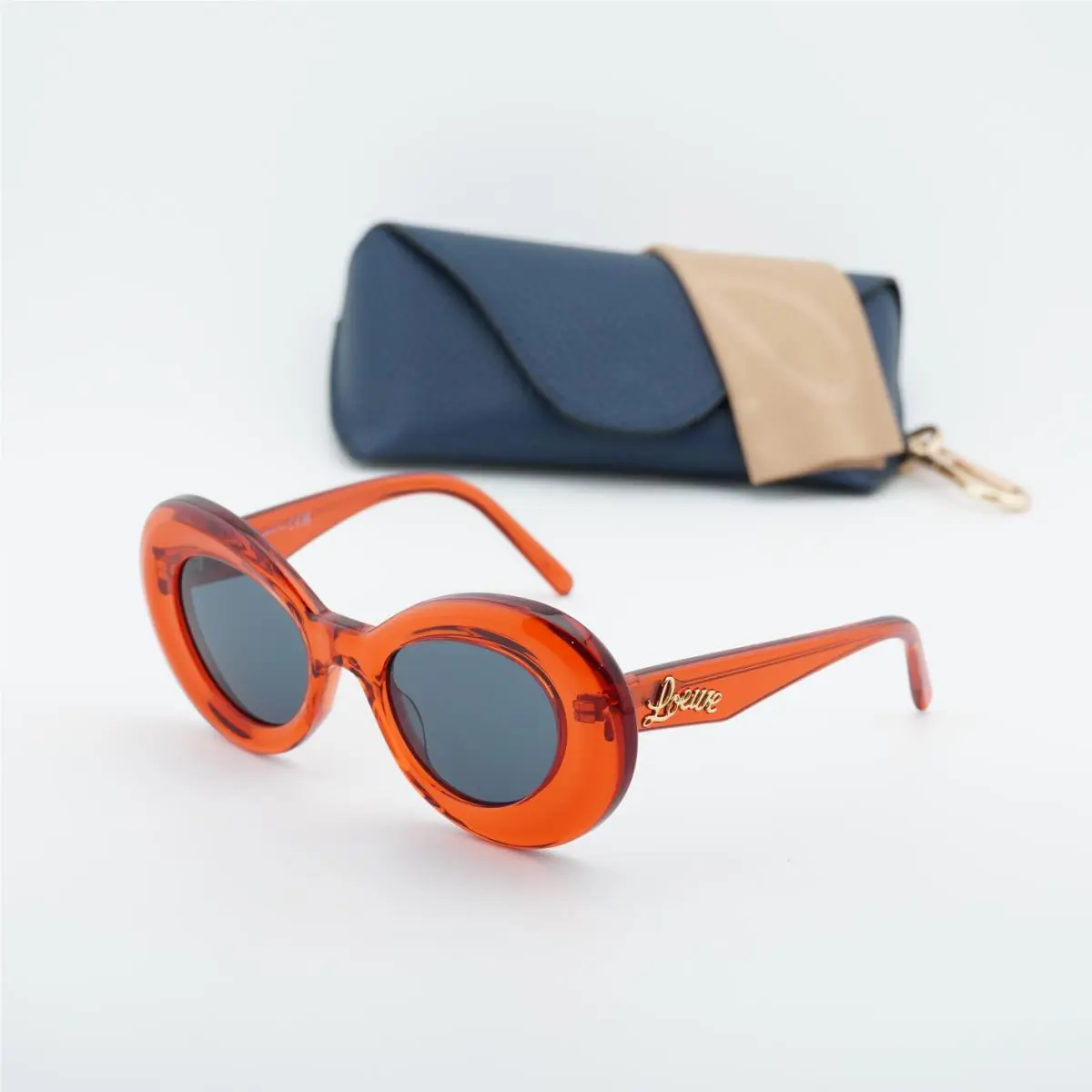 Loewe LW40112I 66V Shiny Transparent Red/blue 47-21-140 Sunglasses