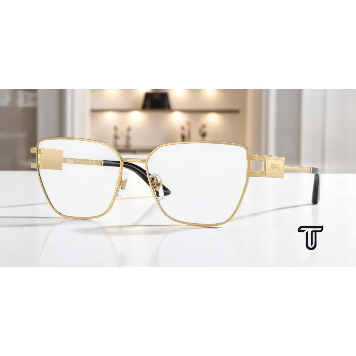 Versace VE1301 1002 Gold Demo Lens 55 mm Women`s Eyeglasses