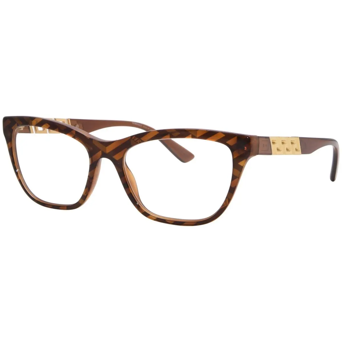 Versace VE3318 5354 Eyeglasses Frame Women`s Havana Print Monogram Full Rim 54mm