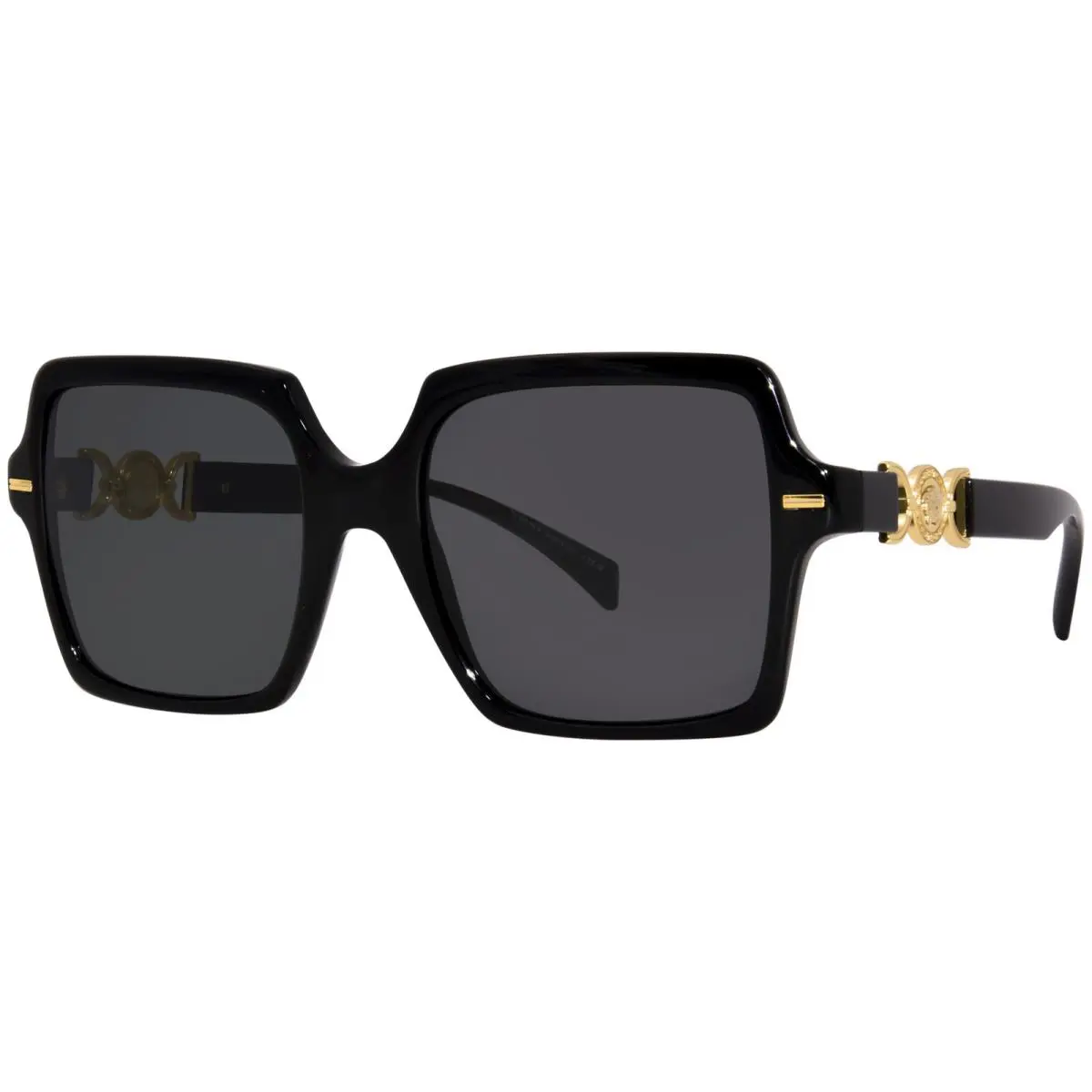 Versace VE4441 GB1/87 Sunglasses Women`s Black/dark Grey Lens Square Shape 55mm