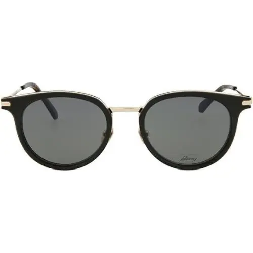 Round/oval Sunglasses Black Dark Havana Shiny Lt Gold Luxury 51-20-145 by Brioni