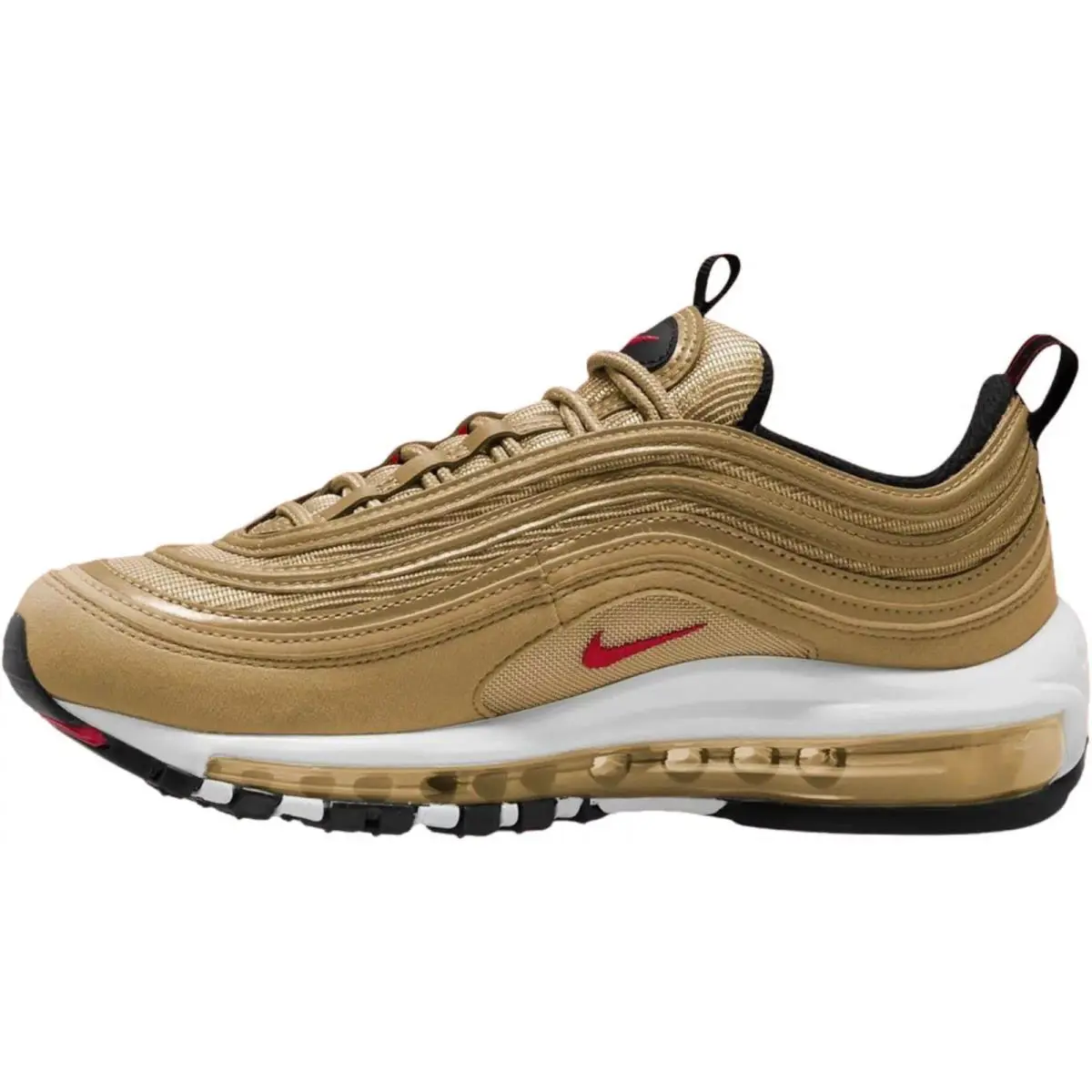 Nike Womens Air Max 97 OG Running Shoes Box NO Lid DQ9131 700 - METALLIC GOLD / VARSITY RED