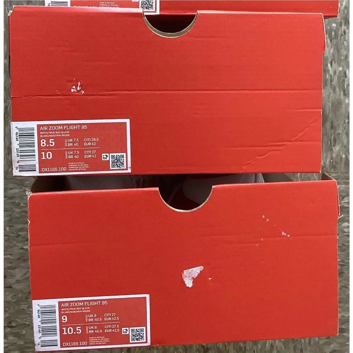 Nike shoes - NIKE AIR ZOOM FLIGHT 95 - DX1165 100 - WHITE/TRUE RED-BLACK 12