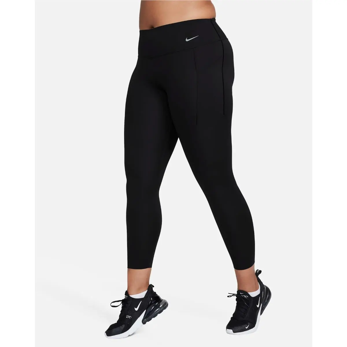 Nike Universa Women Dri-fit Training Mid Rise 7/8 Leggings Black DQ5874-NWT