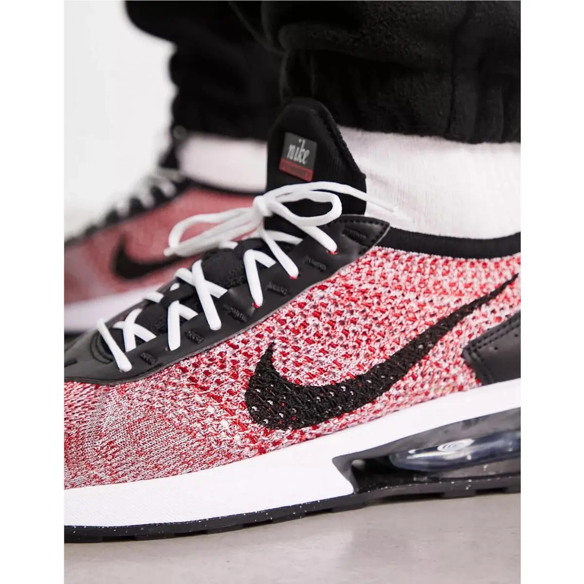 Nike shoes - Nike Air Max Flyknit Racer - FD2764-600 - Black/University Red/Wolf Gray 3