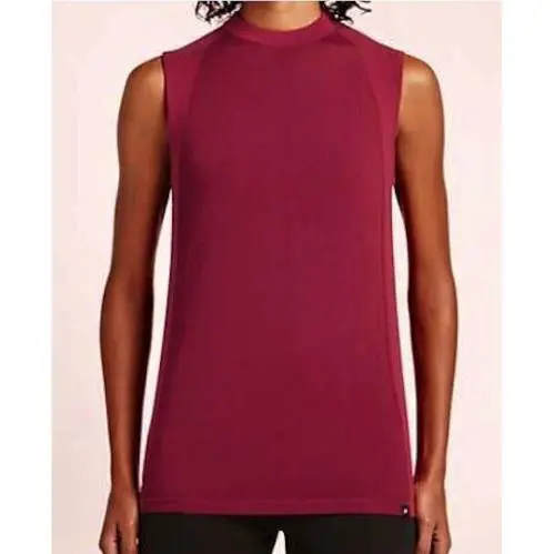 Nike Sportswear Tech Knit Sleeveless Crew Neck Cranberry Red Top Shirt Womens S