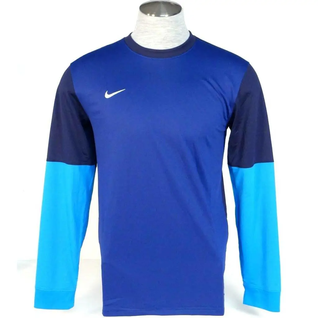Nike Dri Fit Blue Purple Club II Goalkeeper Jersey Padded Elbows Men`s