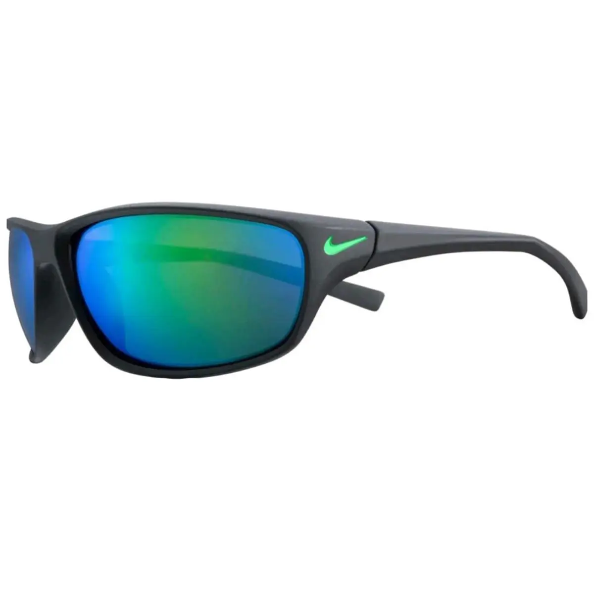 Nike Rabid Sport Wrap Sunglasses w/ Locking Hinges - FQ4765 - Matte Black/Green Mir (003), Frame: Select Variation