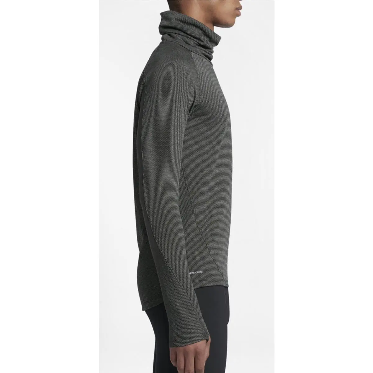 Nike clothing - NIKE AeroReact L/S Cowl Neck Running Training Shirt - 800651 - Black 0