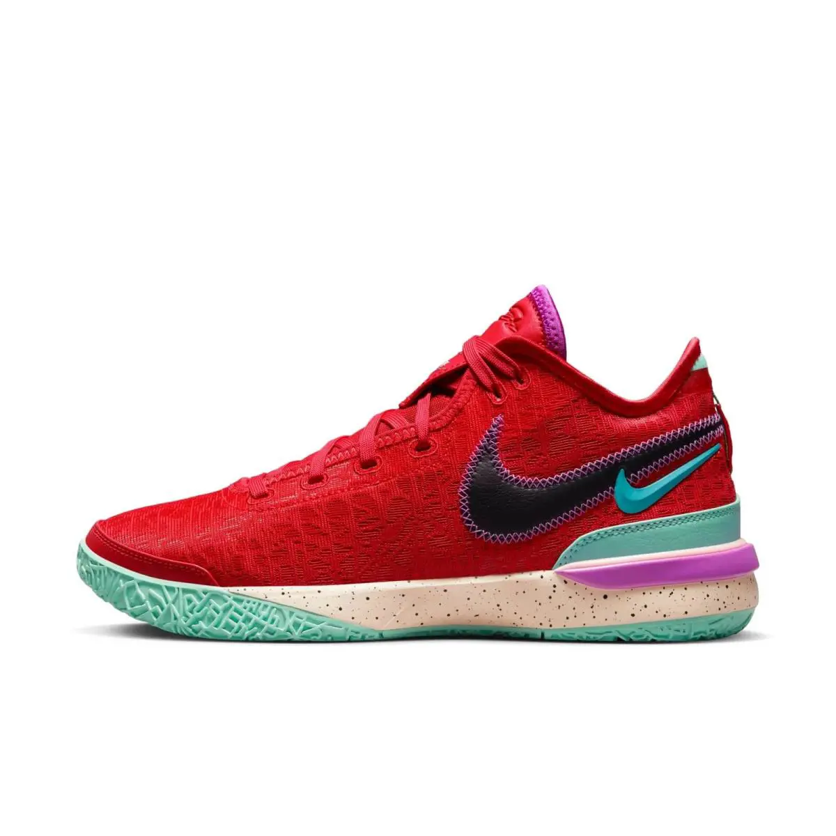Nike Men Zoom Lebron Nxxt Gen Basketball Shoes Box NO Lid DR8784 600 - TRACK RED/BLACK TEAL NEBULA