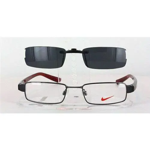 Nike sunglasses - NIKE 8061-50X18 Polarized Clip-On Sunglasses - Grey, Revo Blue Mirrored, and 12 other lens s to choose: REVO Blue Mirrored