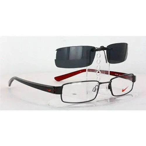 Nike sunglasses - NIKE 8061-50X18 Polarized Clip-On Sunglasses - Grey, Revo Blue Mirrored, and 12 other lens s to choose: REVO Blue Mirrored