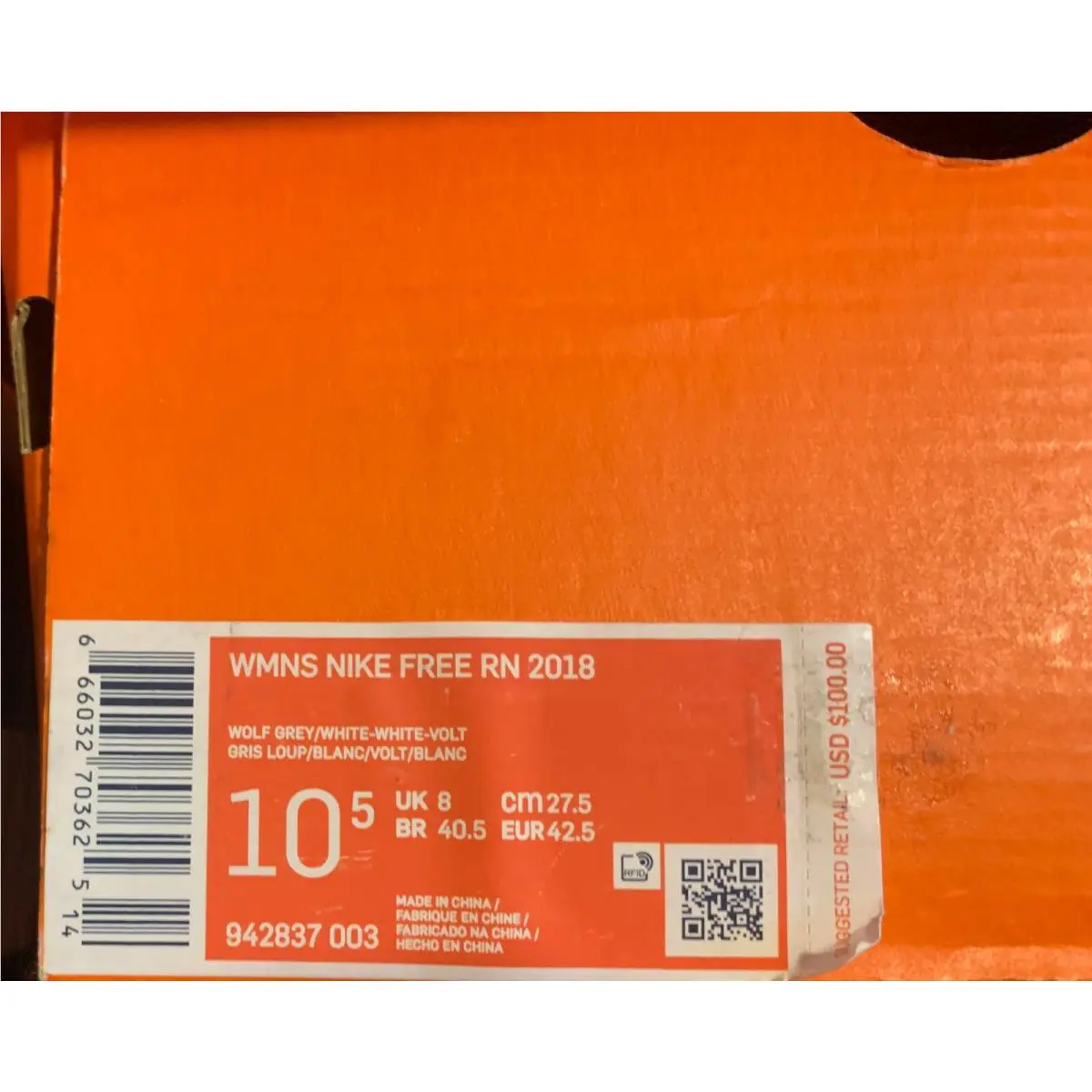 Nike shoes - Nike Free RN 2018 - Free - 942837-100 - Wolf GREY/wHITE 8