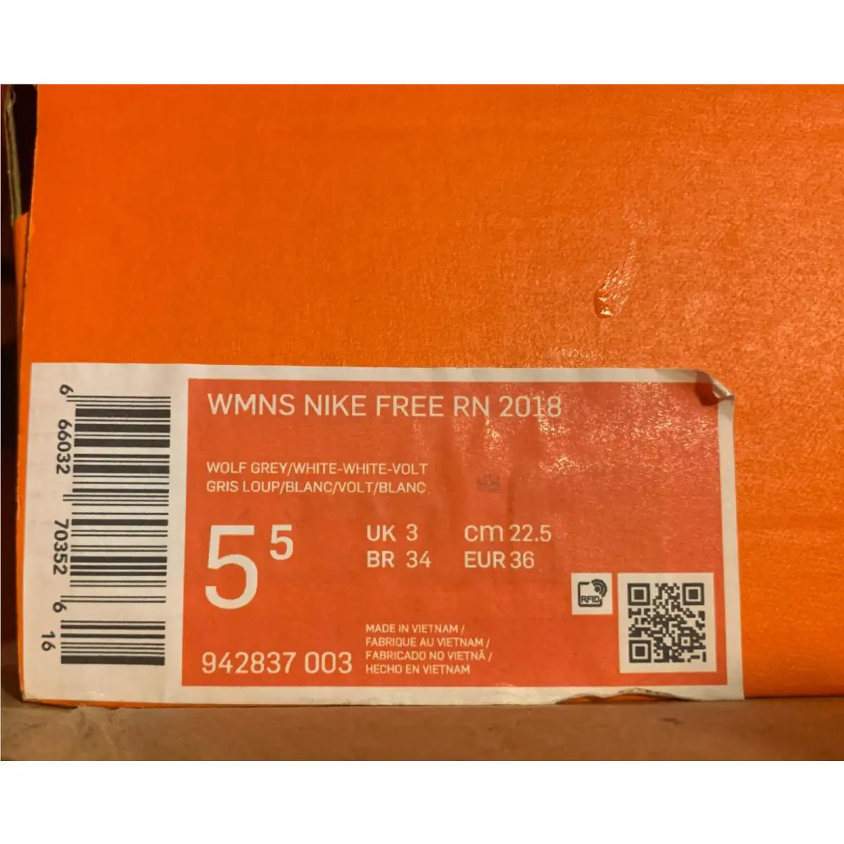 Nike shoes - Nike Free RN 2018 - Free - 942837-100 - Wolf GREY/wHITE 18