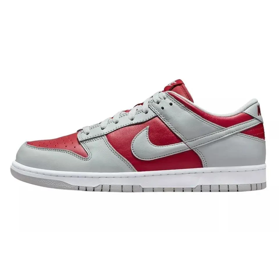 Nike Mens Dunk Low QS Fashion Sneakers FQ6965 600 - VAIRSITY RED /SILVER- WHITE