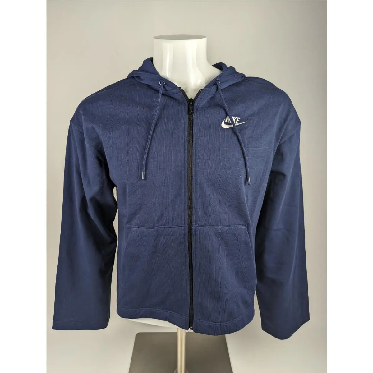 Nike Sportswear Full-zip Hoodie Women`s Sizes Small - XL Navy Blue White