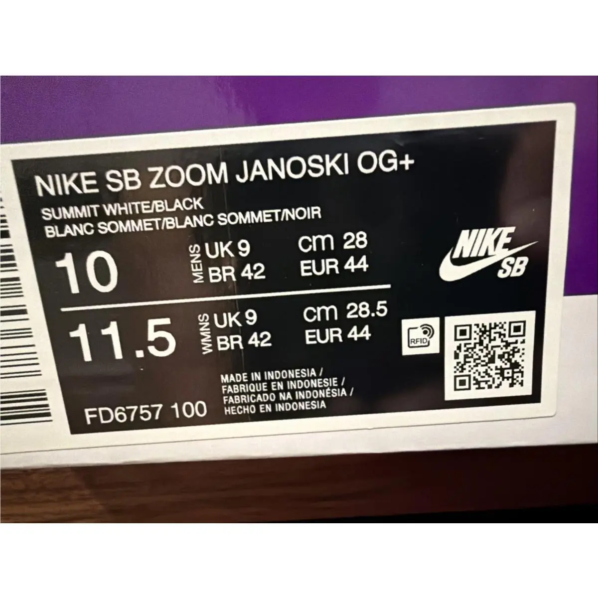 Nike shoes - Nike Zoom Stefan Janoski+ SB - FD6757-100 - Ivory, Manufacturer: Summit White/Black/Summit White/White/Black/Gum Light Brown 8