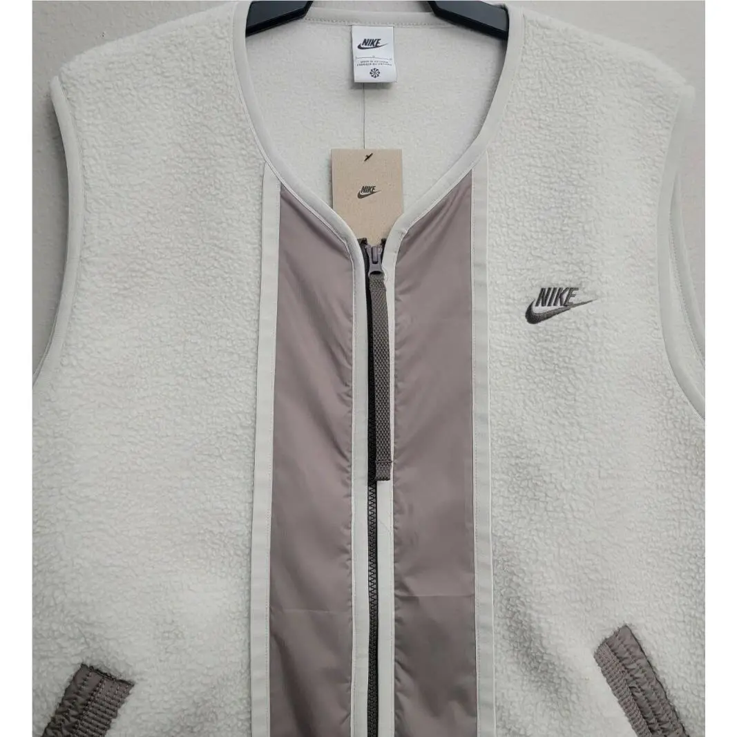 Nike clothing - Sport Essentials High-Pile Fleece Vest - DD5025-072 - Light Bone (UPC: 195242978603) 0