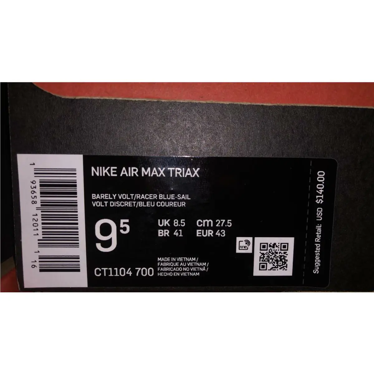 Nike shoes - Nike Air Max Triax - Air Max Triax - CT1104 700 - Barelt Volt / Racer Blue-Sail 10