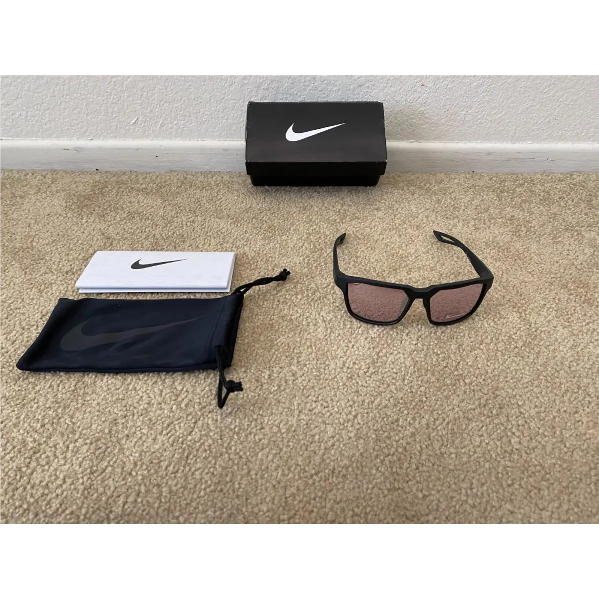 Men`s Nike Fleet Sunglasses Nike Max Speed Mirror Tint Black Frames Tag Box