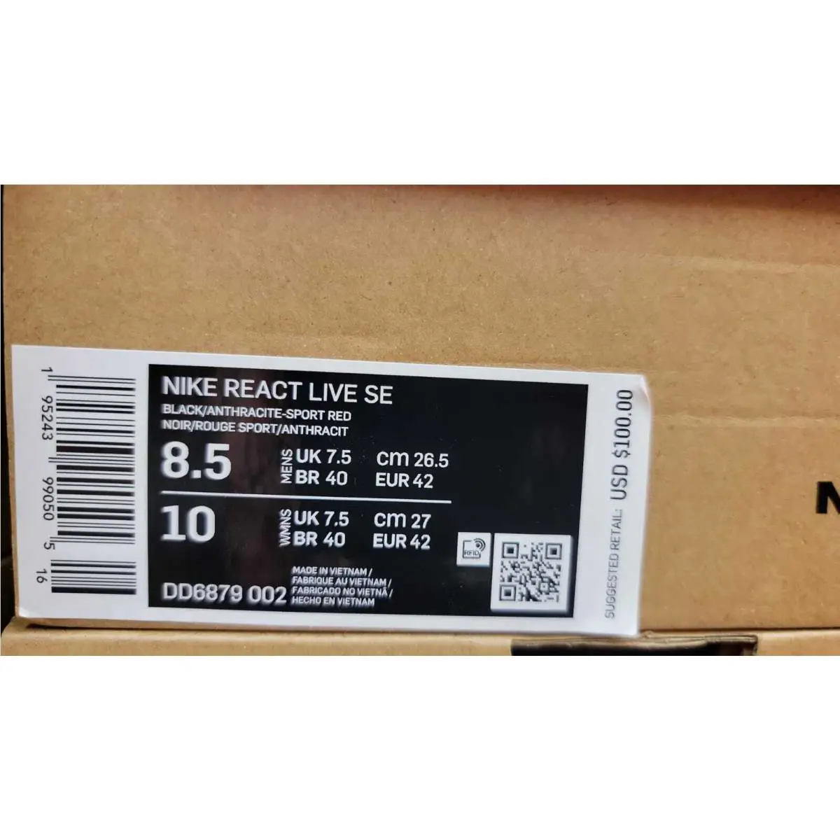 Nike shoes - Nike React Live SE - React Live - DD6879 002 - Black/Anthracite-Sport Red (UPC: 195243990505) 7
