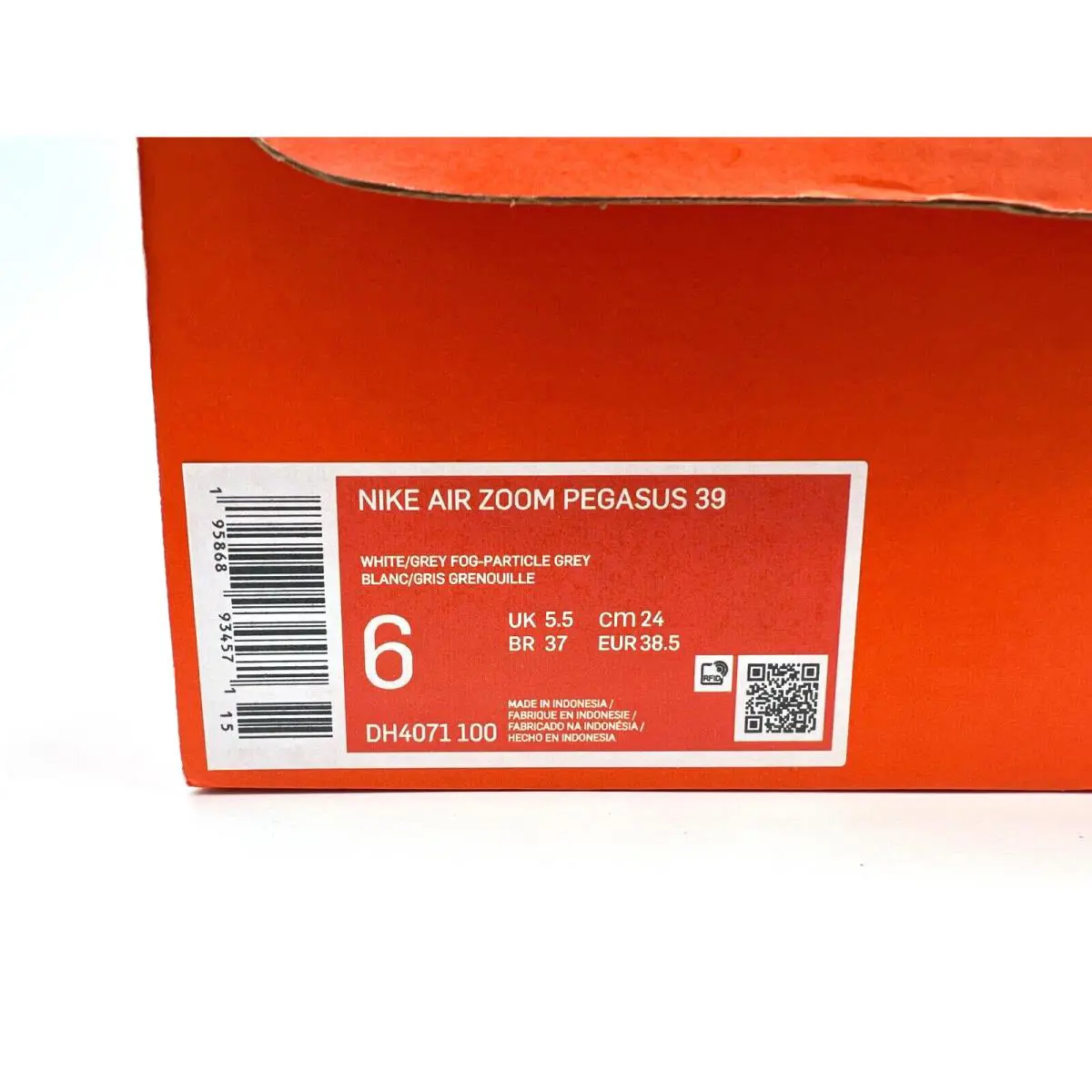 Nike shoes - Nike Air Zoom Pegasus 39 - DH4071006 - White/ Gray (UPC: 195868934571) 0