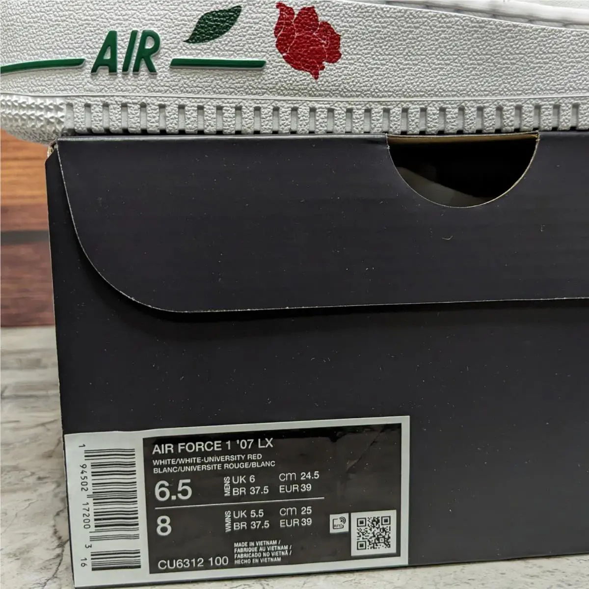 Nike shoes - Nike Air Force 1 `07 LX - CU6312-100 - White, Manufacturer: White/White-University Red-Pine Green (UPC: 0194502172003) 8