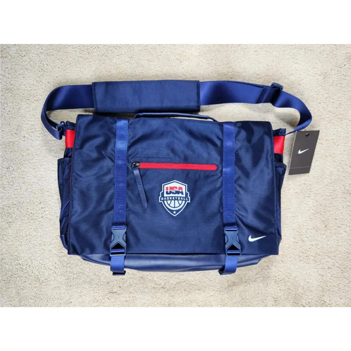 Nike Team Usa Basketball Olympics Shoulder Messenger Laptop Bag Blue 2010